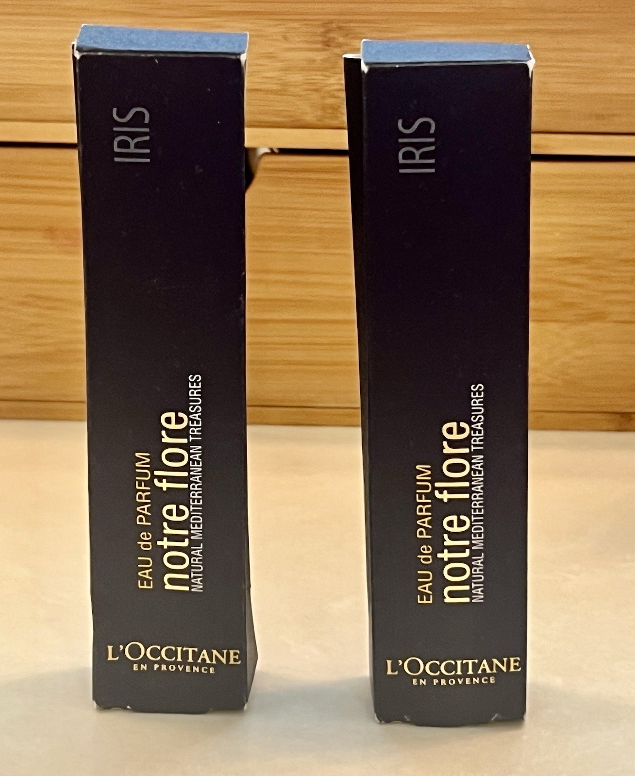 L’Occitane Iris Perfume 2 Bottles Notre Flore EDP Travel Size 10 mL Rare French