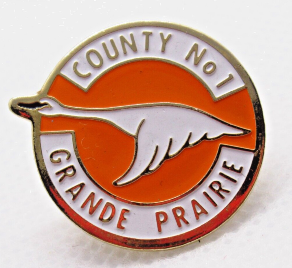 Vintage Grande Prairie Pin County No 1 Alberta Canada Goose Emblem Lapel Badge