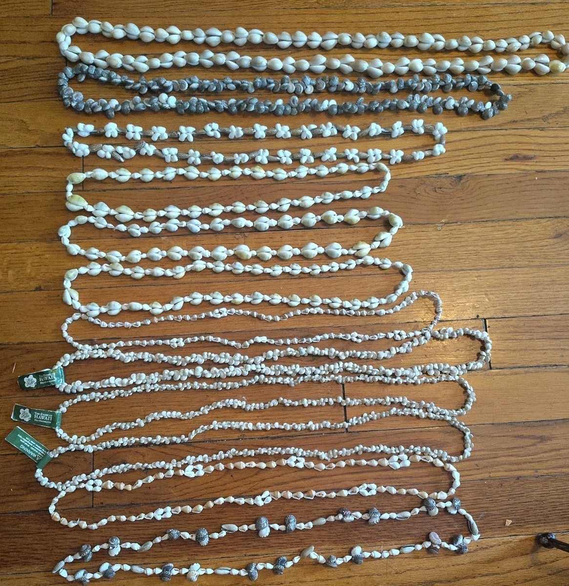 Lot of 12 Vintage Hilo Hattie Hawaiian Seashell Lei Necklaces Hawaii Beach Boho