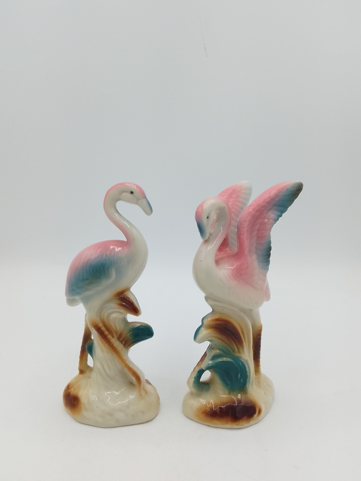 Pink Flamingo Ceramic Figurines - Set Of 2