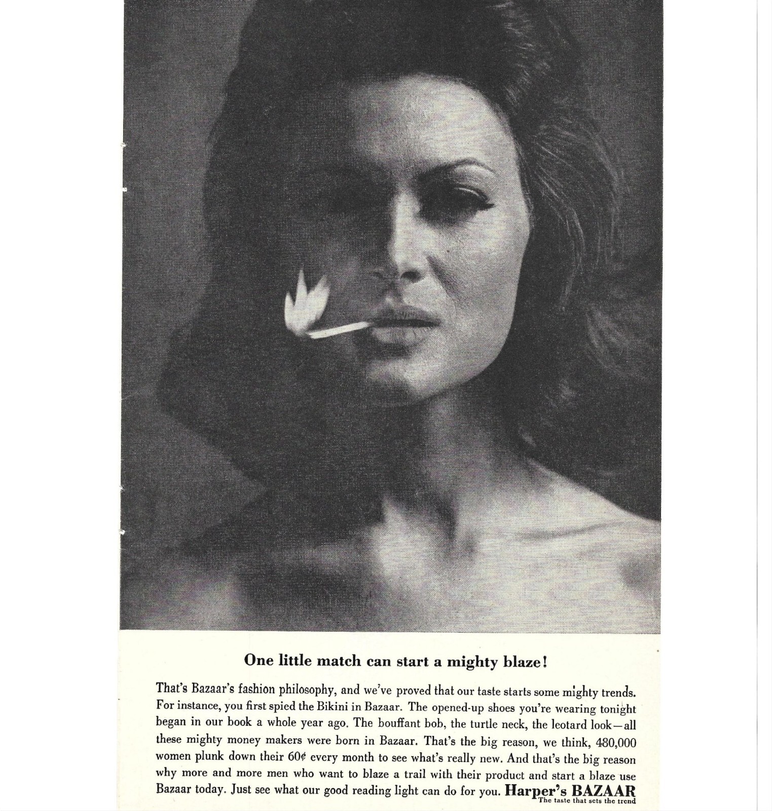 Harper\'s Bazaar Advertisement 1960s Vintage Print Ad 9 inch Tall