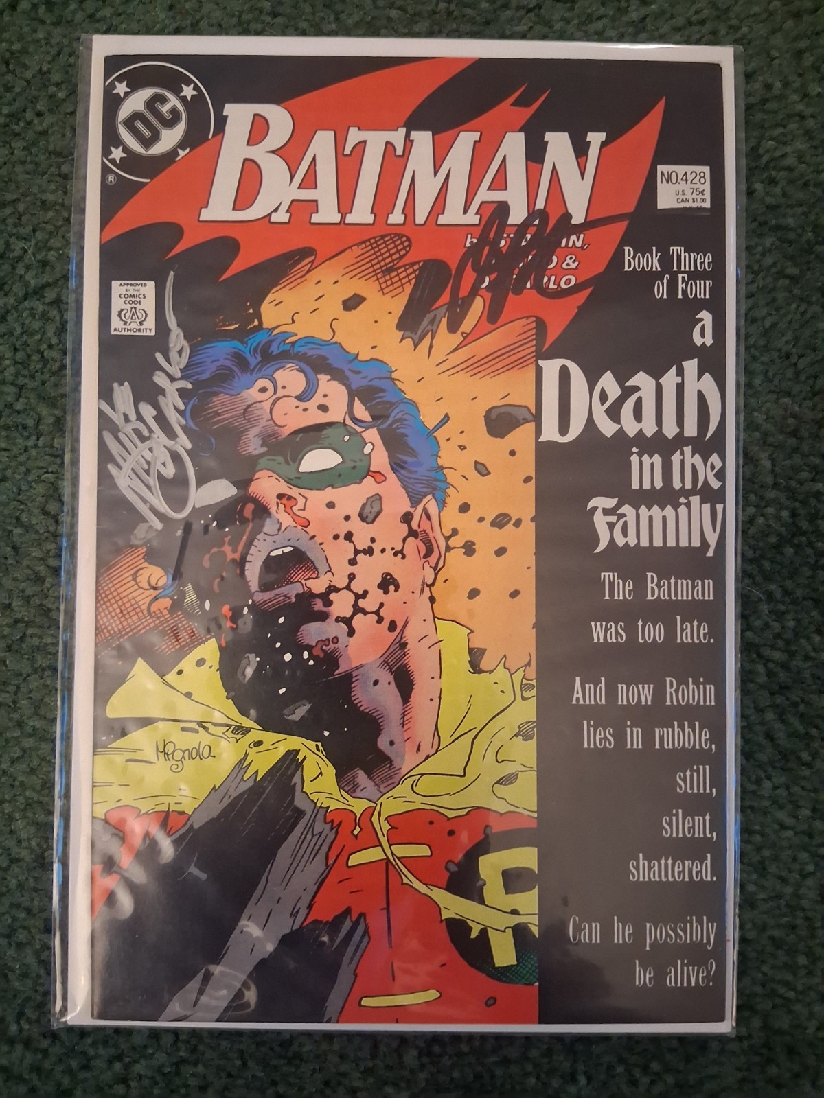 Batman #428 Signed by Jim Starlin & Mike DeCarlo w/COA 🔑 Death of Jason Todd