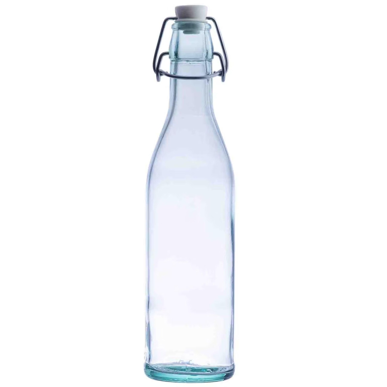 TableCraft 17oz Green Glass Oil & Vinegar Bottle with Stopper, Clear