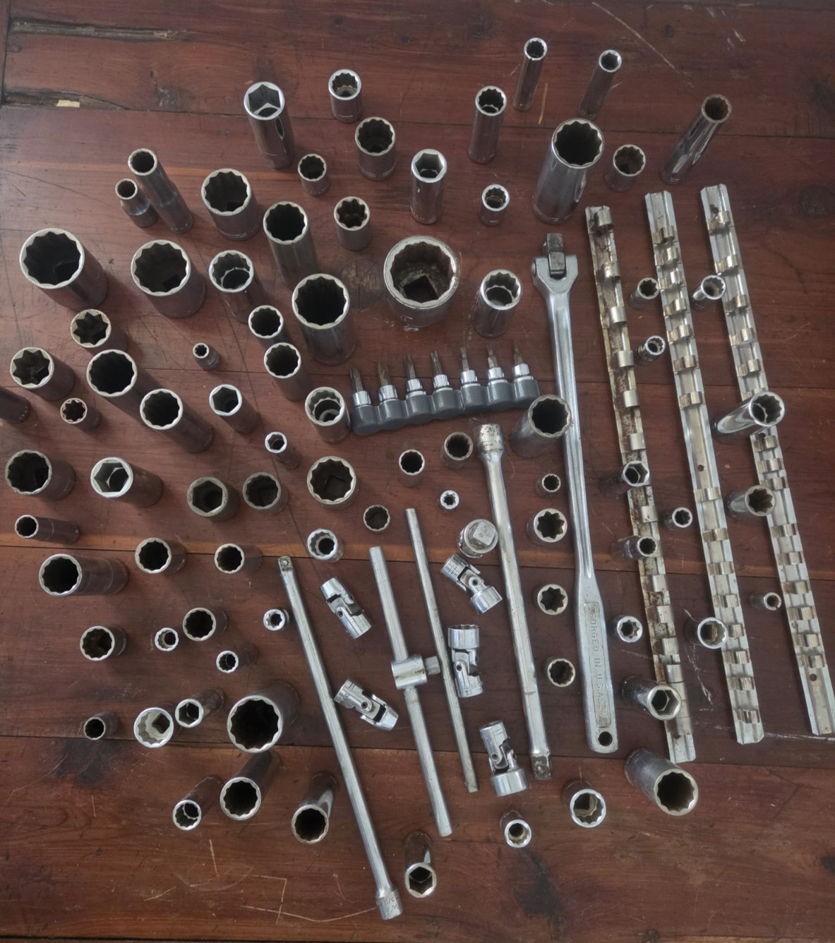 HUGE Vintage Craftsman Socket plus  105+ Pieces Metric SAE - 21 lbs USA