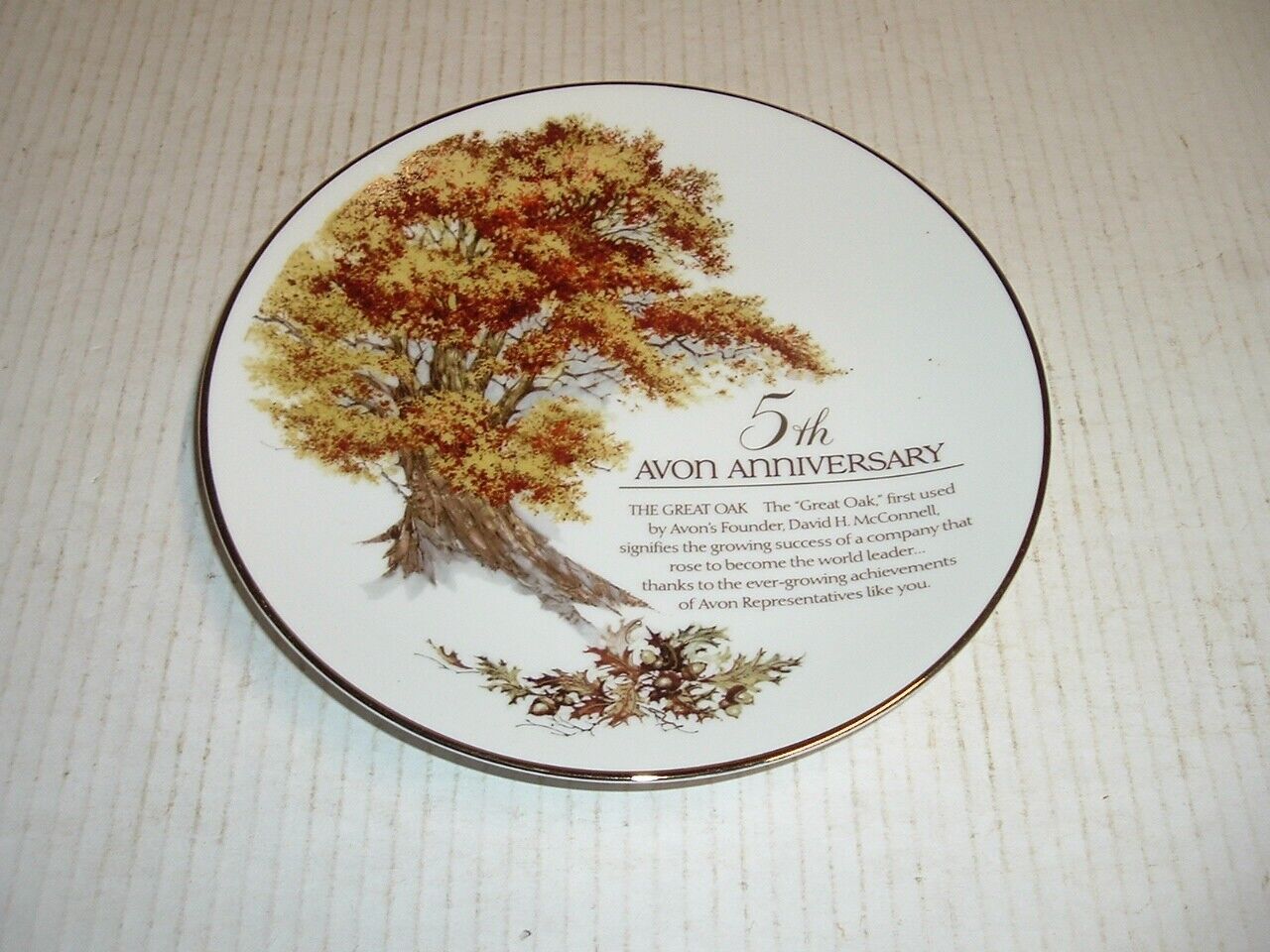 Avon 5th Anniversary Plate The Great Oak