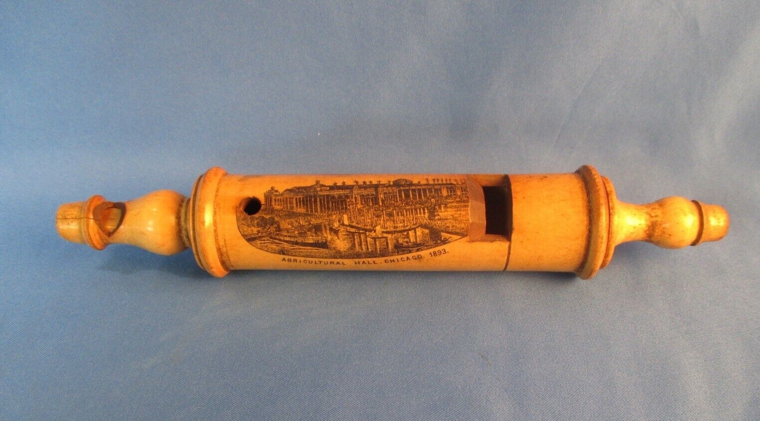 Very Scarce 1893 World's Columbian Exposition Souvenir Wooden Whistle