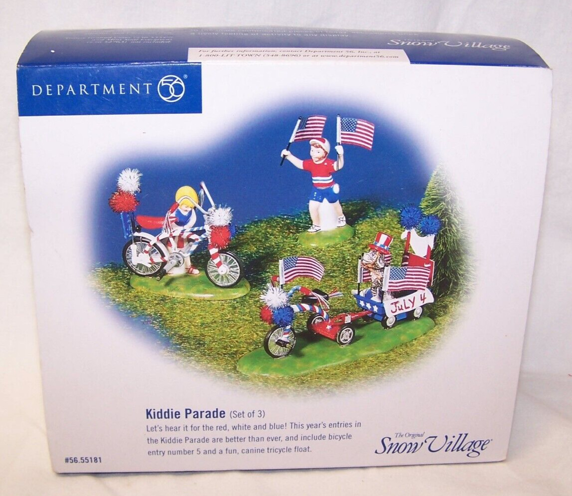 Dept. 56 Kiddie Parade 4th of July Set of 3 Independence Day Retired 2004 55181