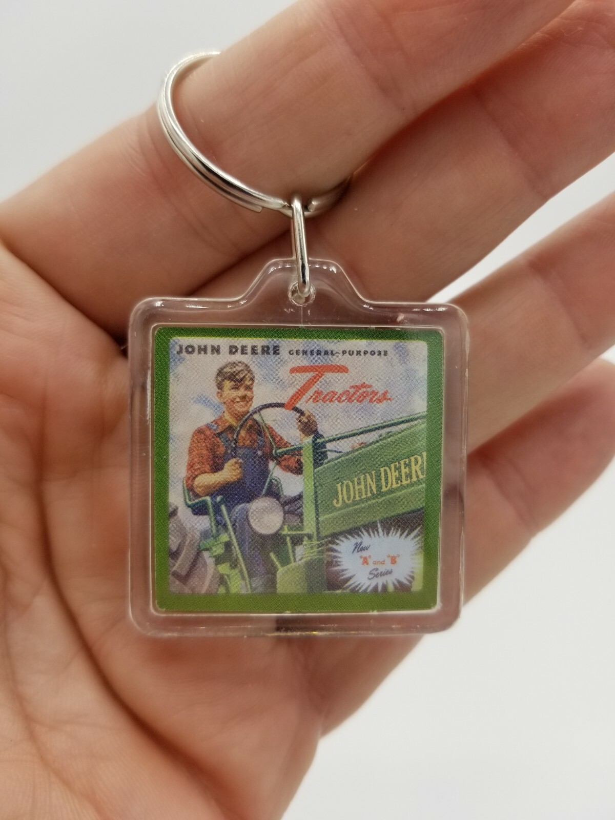 NEW John Deere Keychain Key Chain Keyring Key Ring Stocking Stuffer Keys Holder