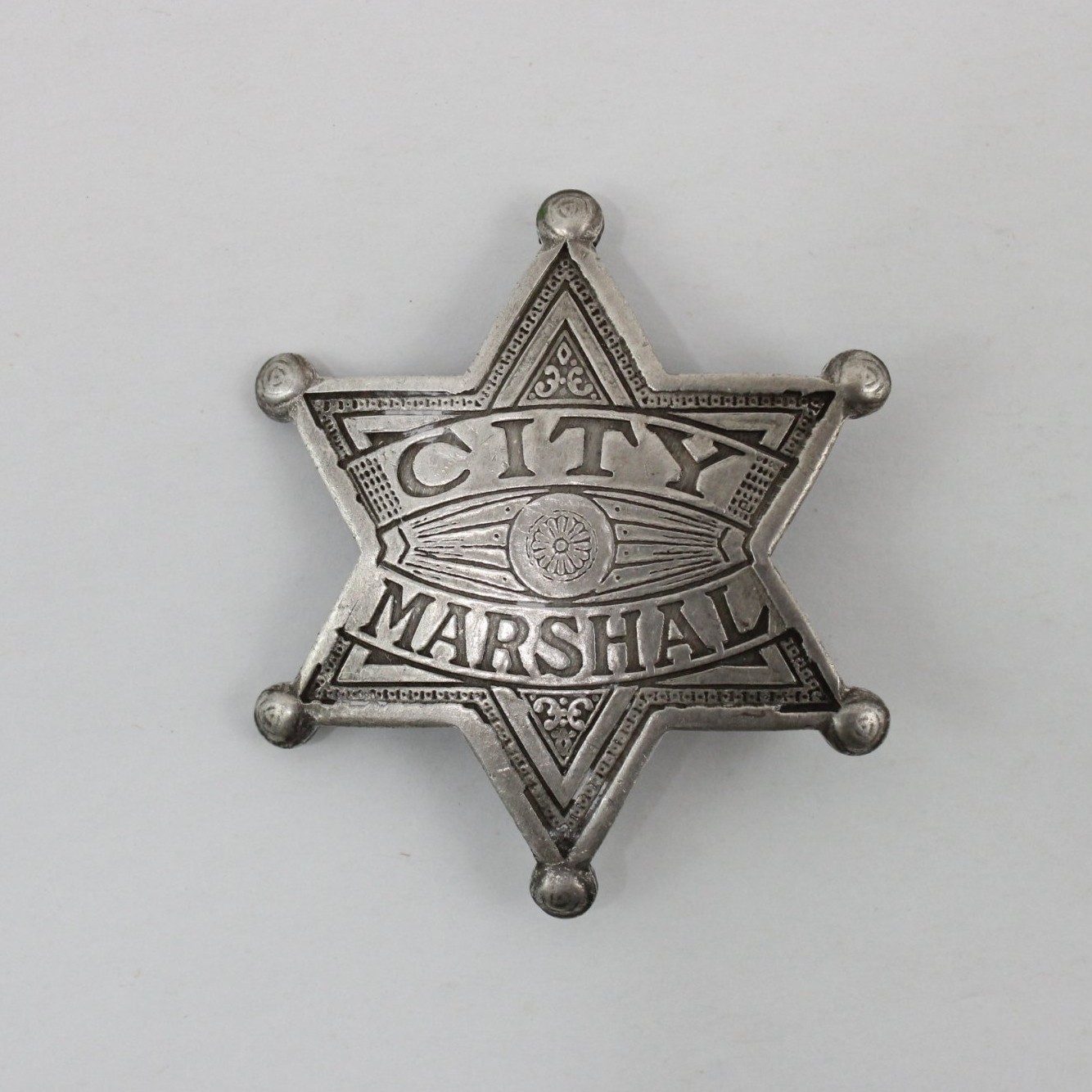 Vintage Metal Pin Back City Marshal  Badge