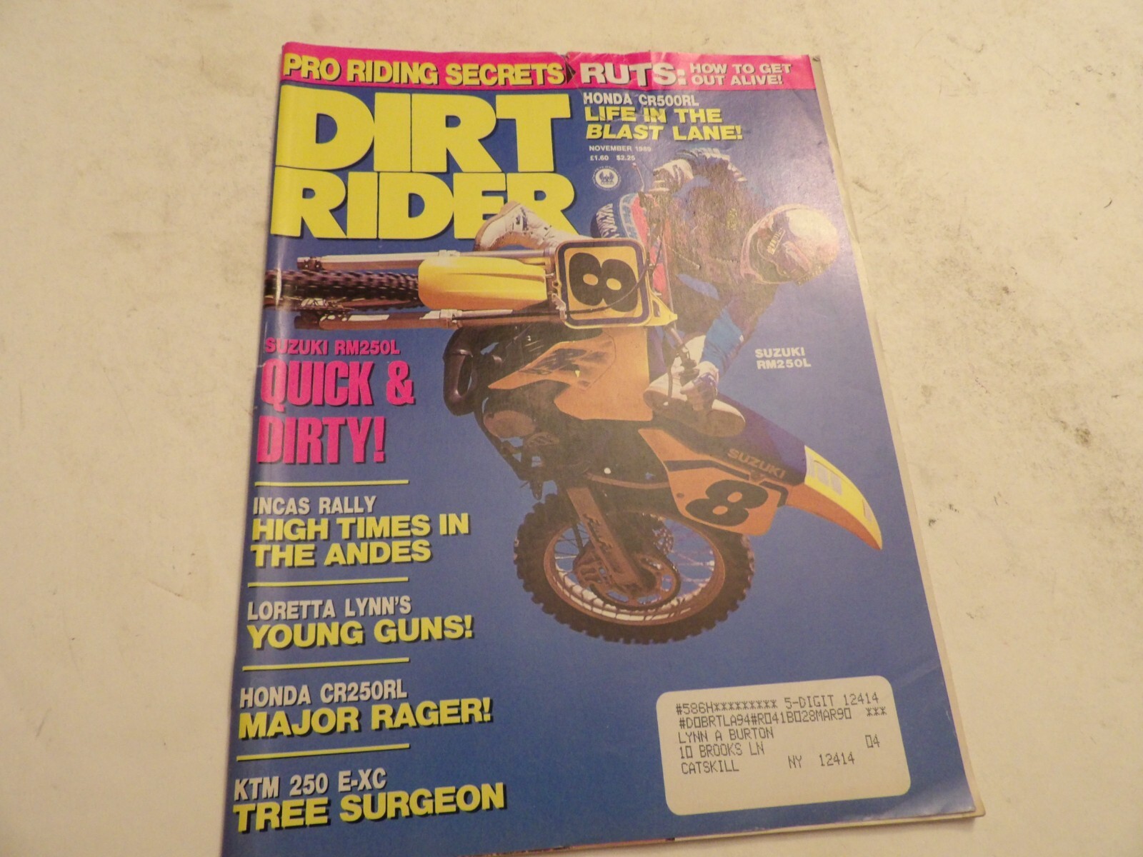DIRT RIDER Magazine November 1989