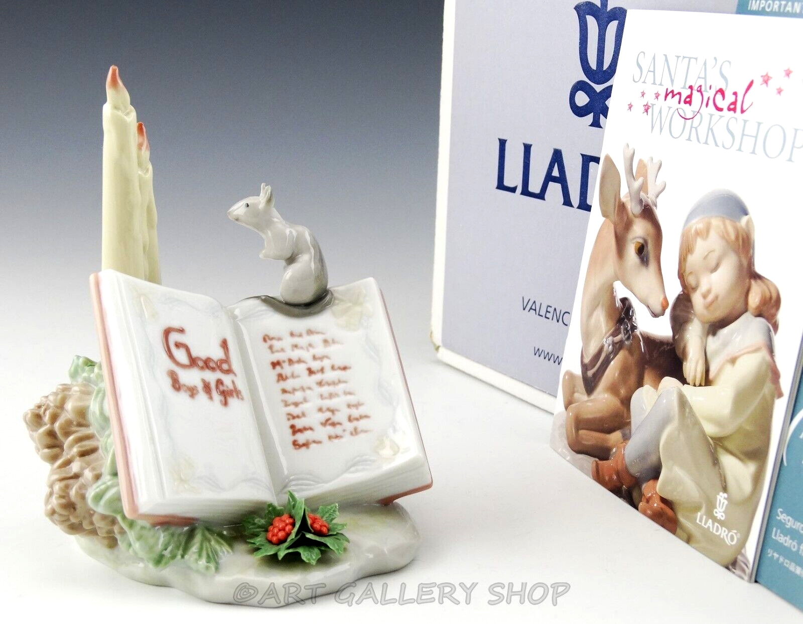 Lladro Figurine SANTA'S MAGICAL WORKSHOP GOOD BOYS AND GIRLS MOUSE 6896 Mint Box