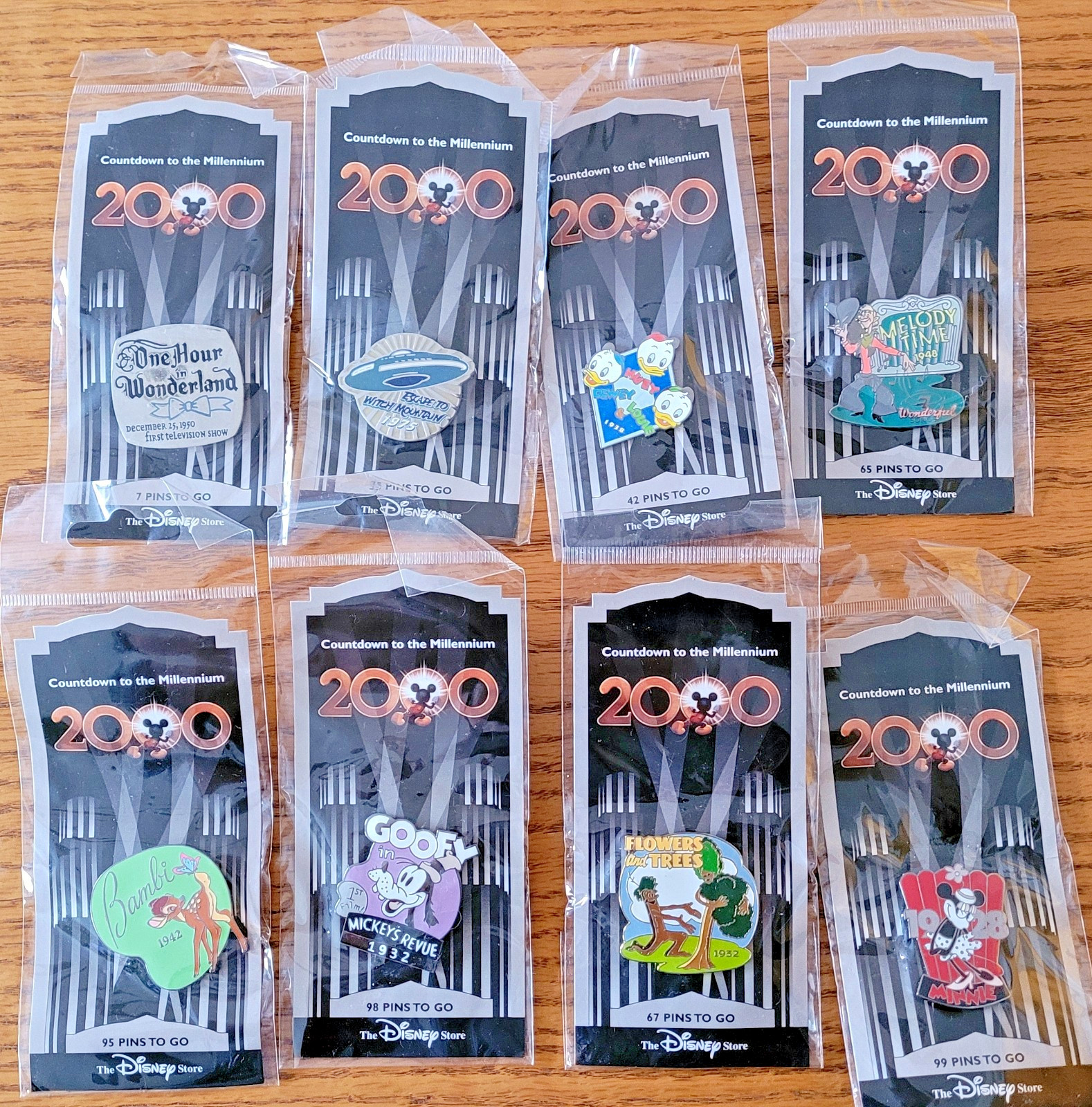 Disney Countdown to the Millennium - New on Card Pin Lot of 8
