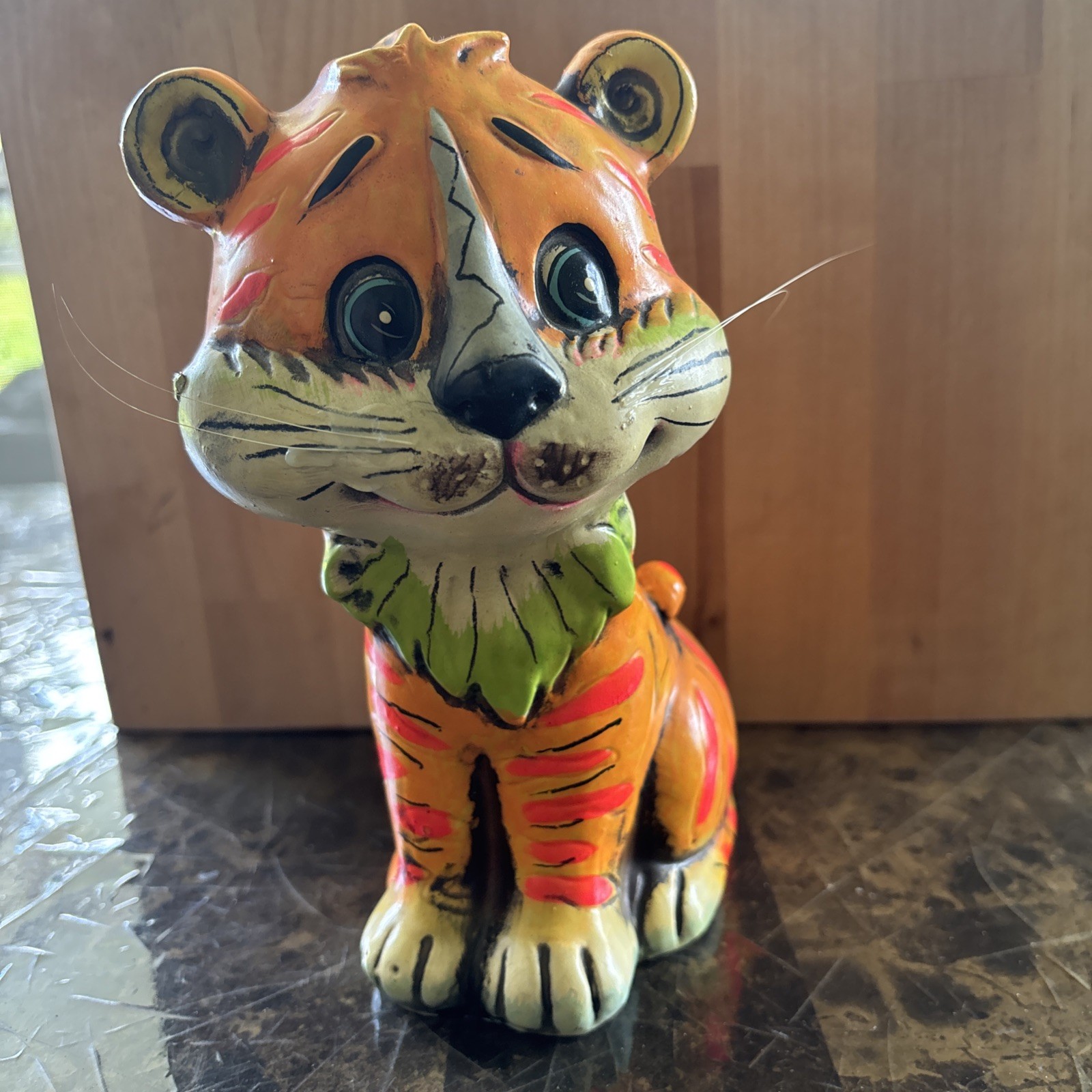 Vintage Retro Tiger piggy bank Fine Quality Lego Made In Japan Figurine 8”