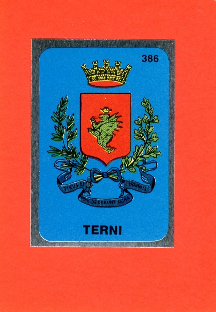 (B14) ALL ITALY -Folbo 1985 - Figurine - Sticker n 386 - TERNI COAT OF ARMS - New