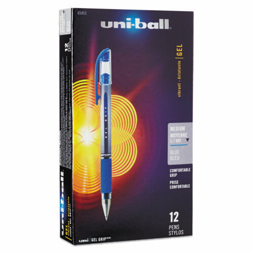 Sanford Uni-Ball Signo Gel GRIP Roller Ball Stick Gel Pen, Blue, Medium Point