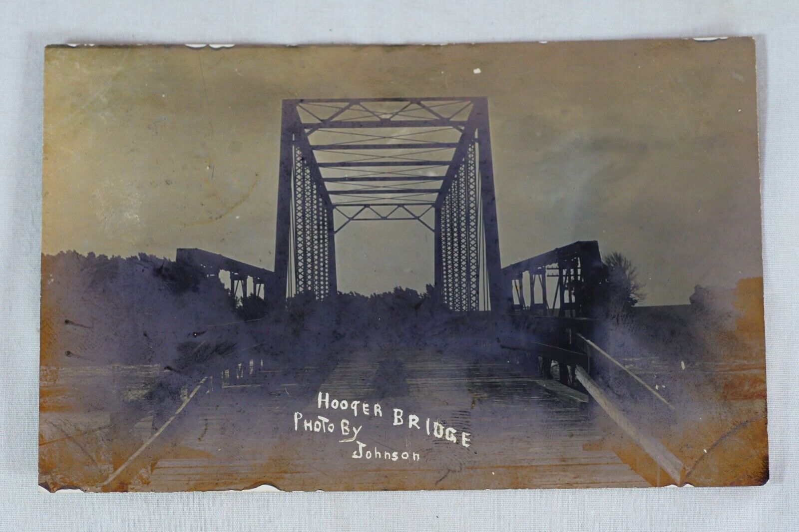 Hooper Nebraska Hooper Bridge Antique 1908 Real Photo Postcard By Johnson