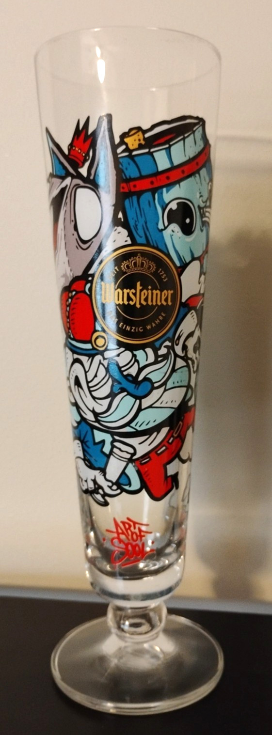 Warsteiner Art Collection Art of Sool Footed Beer Glass