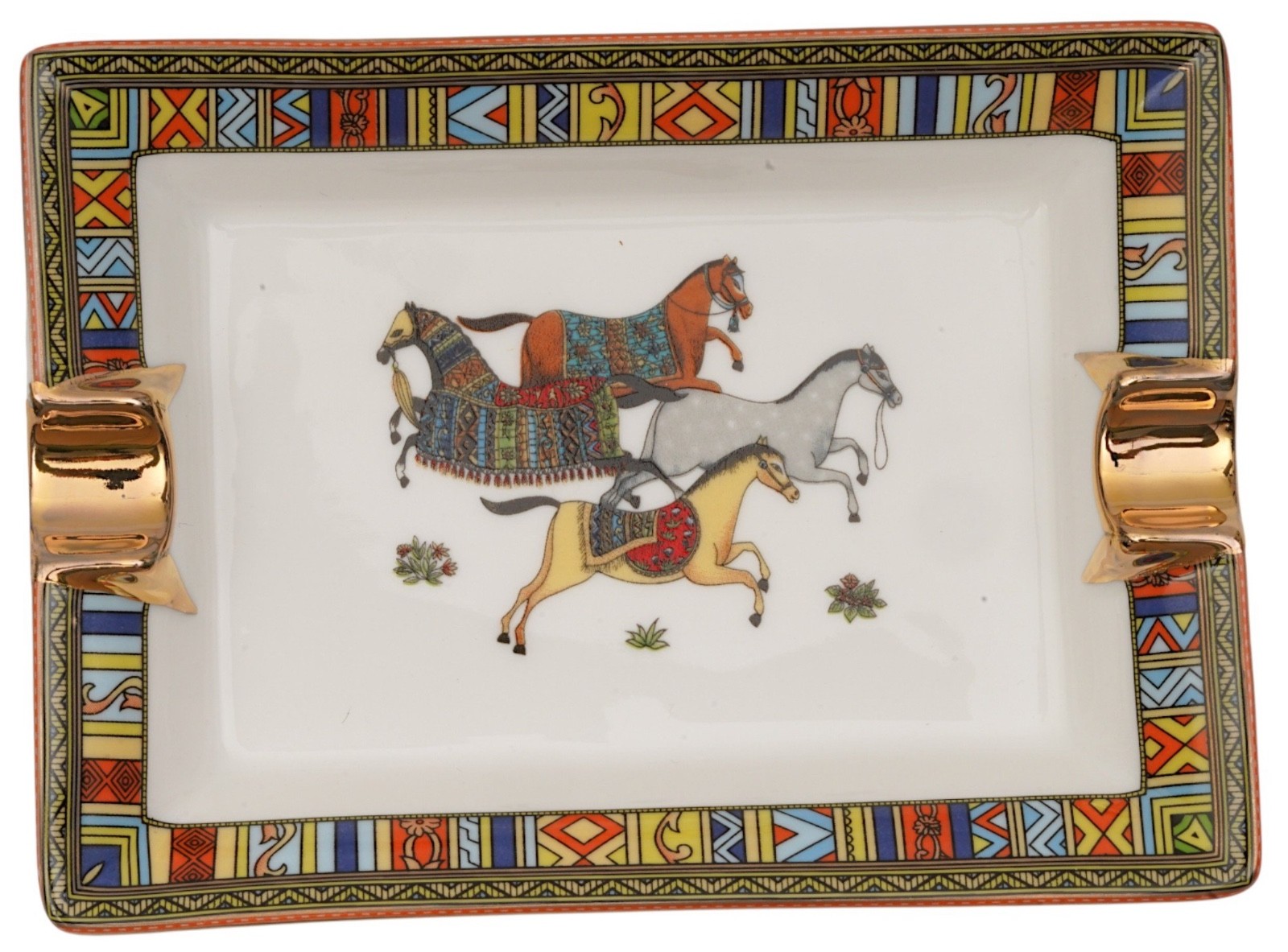 Vintage Hermes Cheval D´ Orient Porcelain ashtray