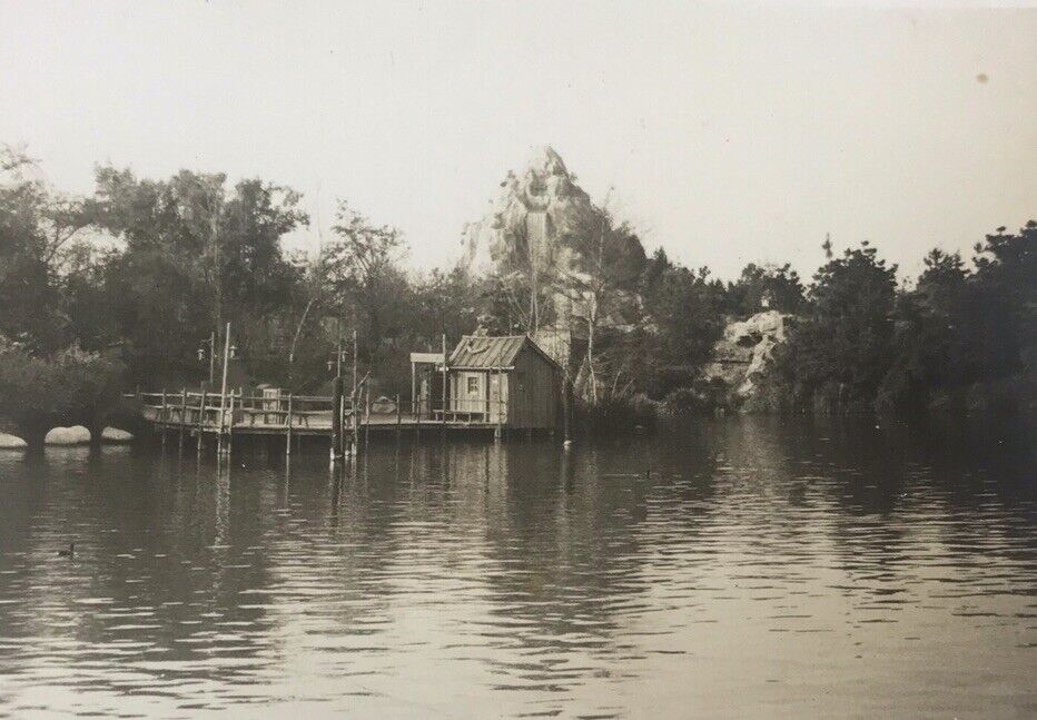 Vintage Landscape Photo Fishing Pier Camp Water Lake Dock Nature Photo OOAK
