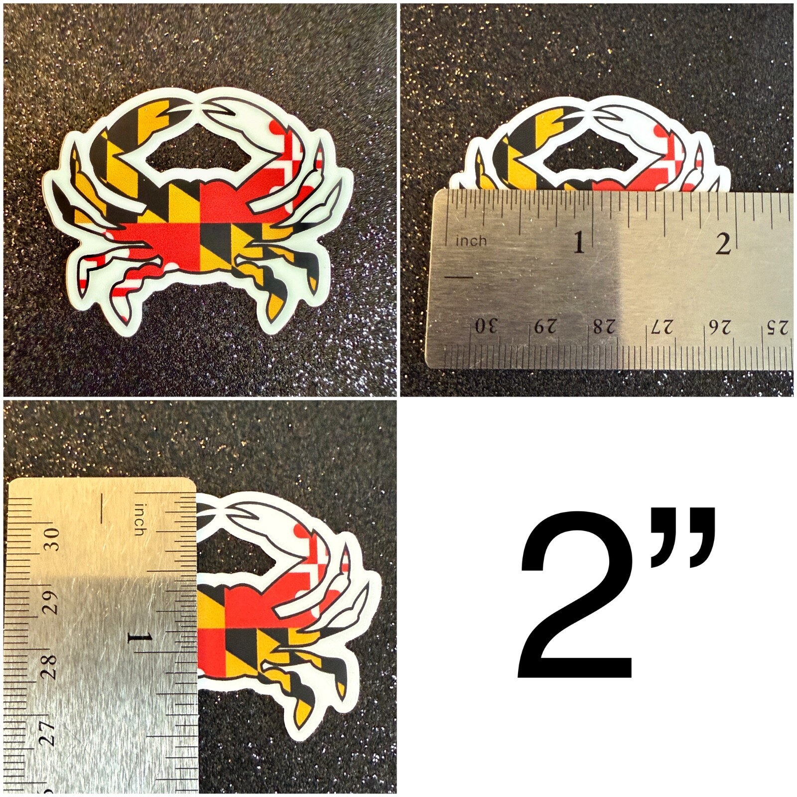 Maryland Flag Blue Crab Weatherproof Vinyl Sticker- 4 Size Options