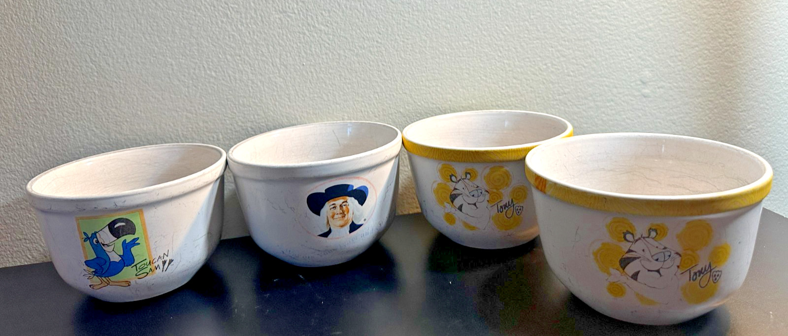 Vintage Kellogg’s Character Bowls Set Tony Tiger (X2)- Toucan Sam & Quaker Oats
