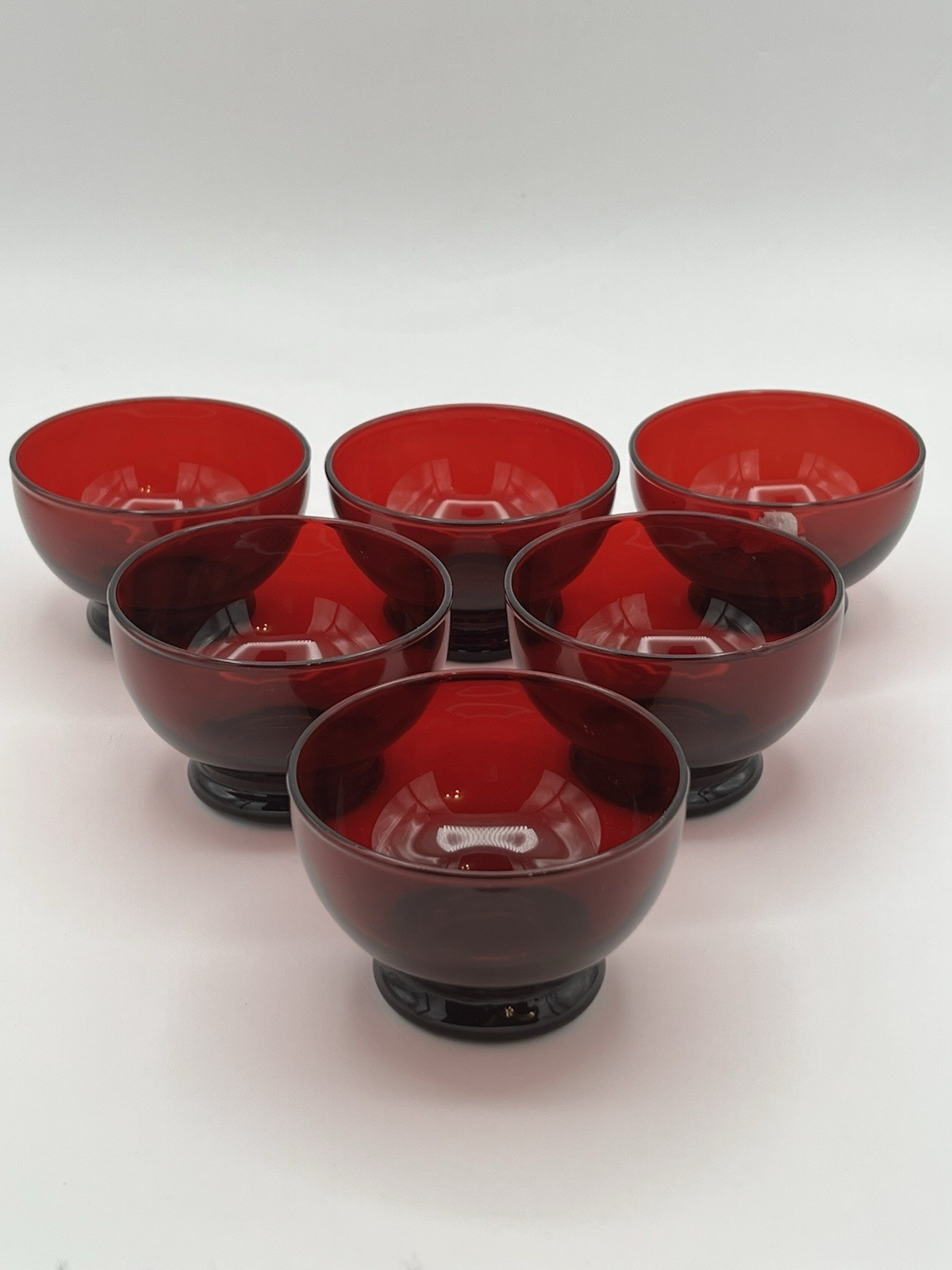 Baltic Royal Ruby Low Sherbet Glass Bowl 3.5 Baltic Royal Ruby Low Sherbet Glass Bowl 3.5