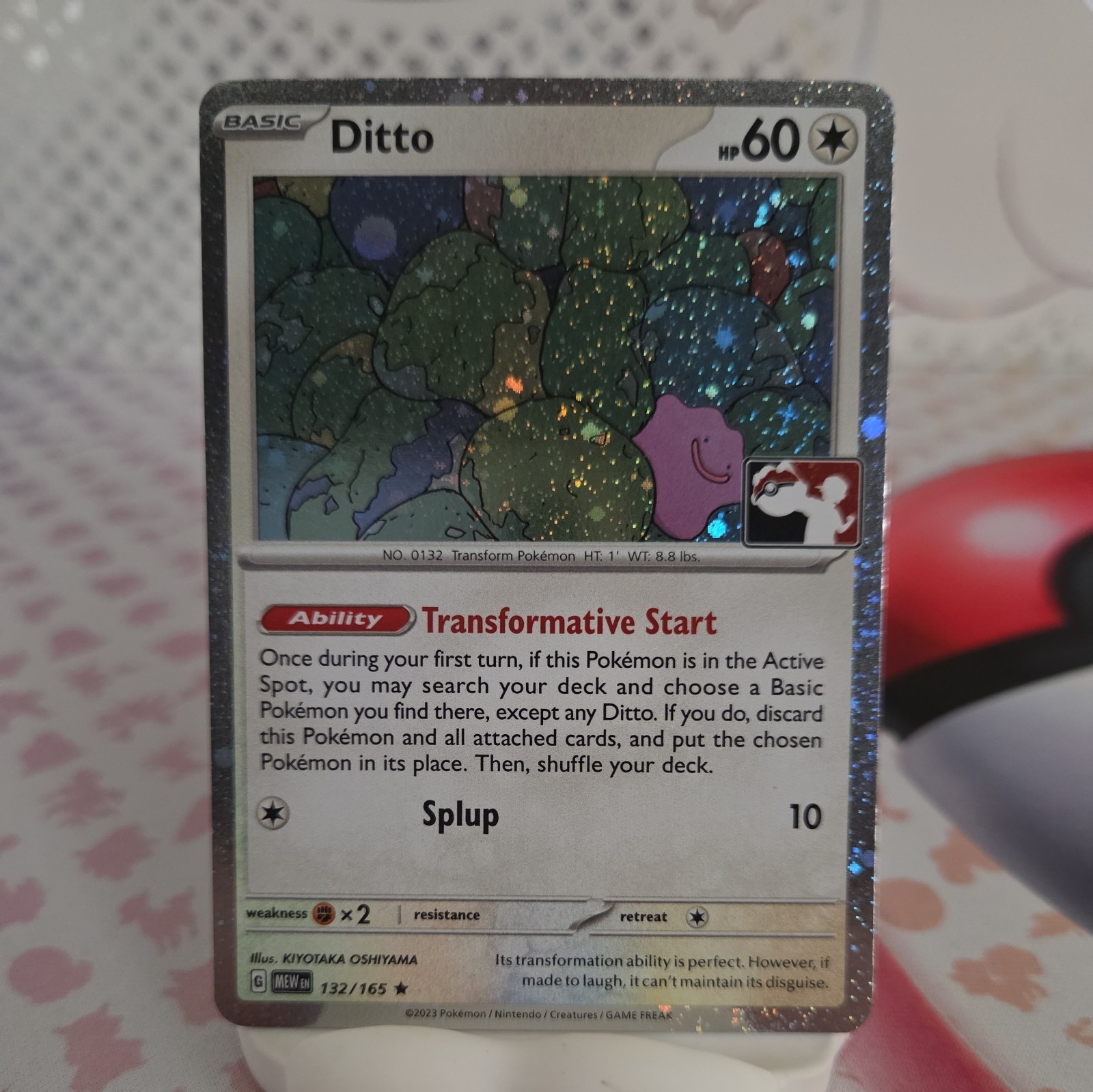 Pokemon TCG - Ditto 132/165 - Prize Pack Series - Stamped Card