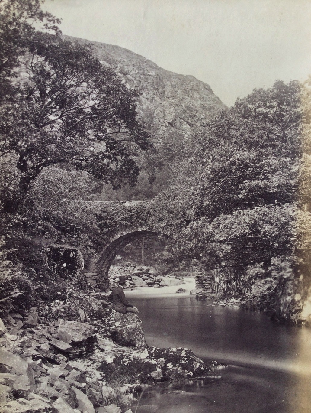 Pont Aberglaslyn (2), North Wales, Original Unmounted Albumen Print
