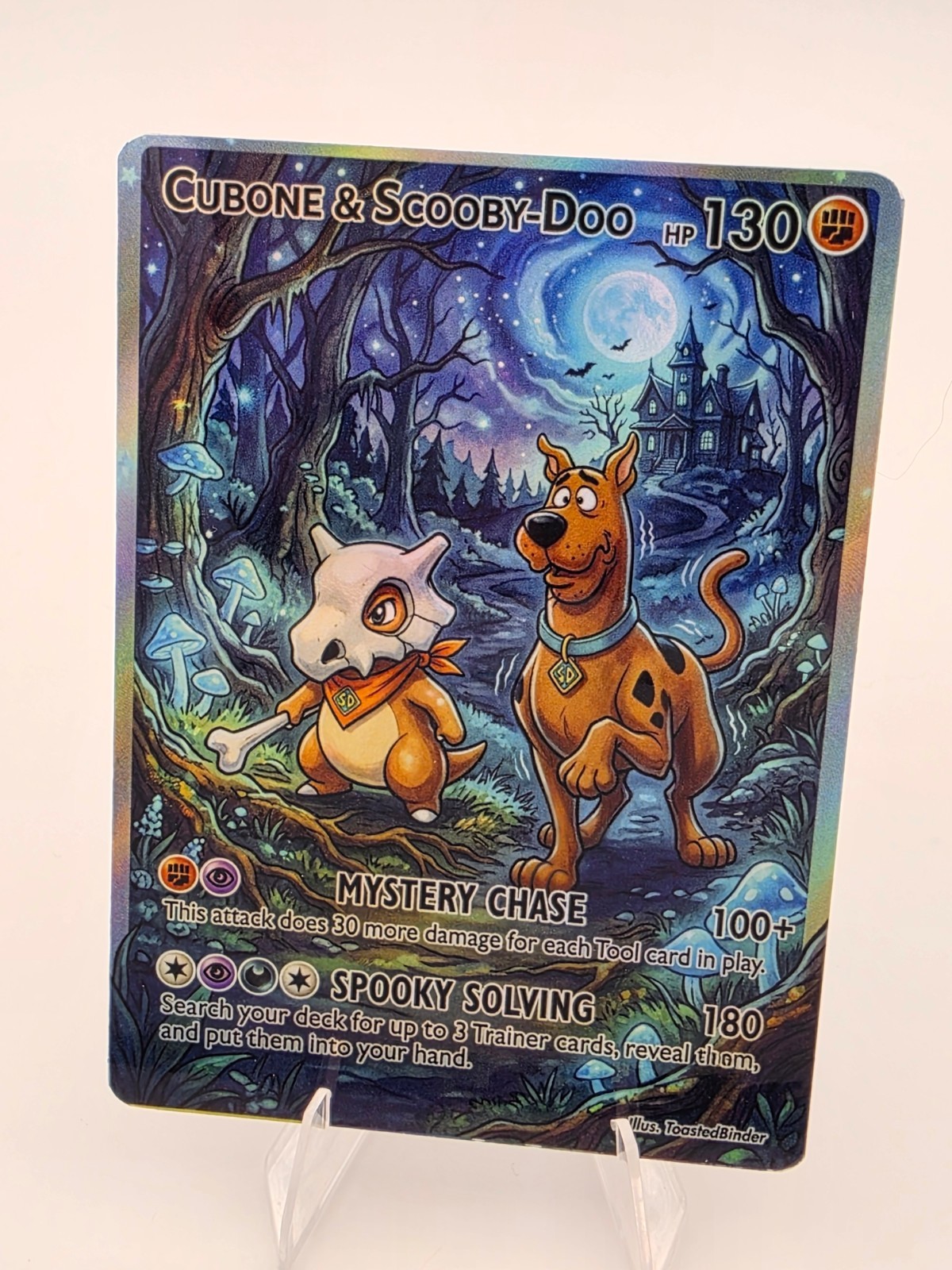 CUSTOM FAN ART Cubone Dog Adventure Holo Card