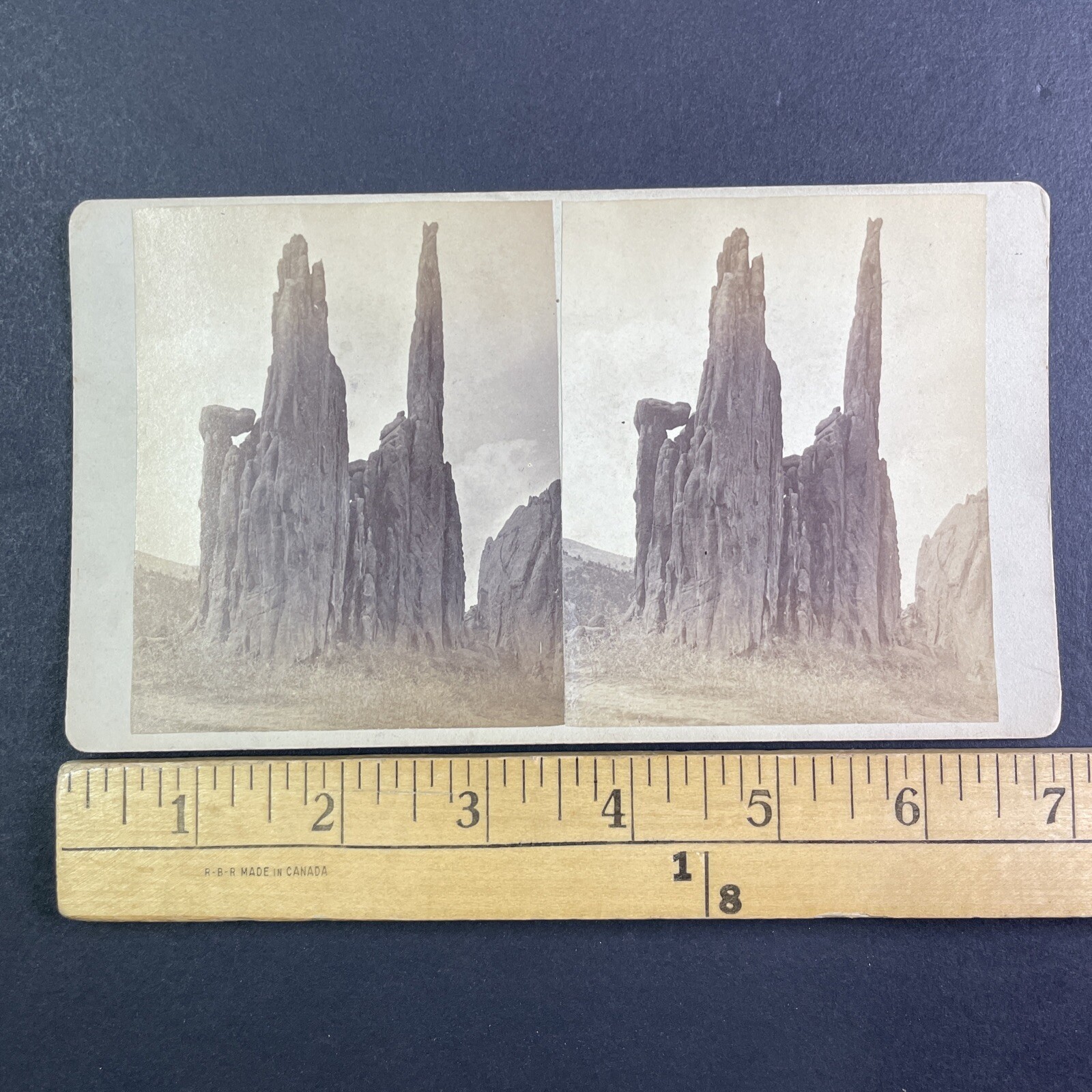 Cathedral Spires Garden of the Gods Stereoview F.A. Nims Colorado 1870s Cathedral Spires Garden of the Gods Stereoview F.A. Nims Colorado 1870s
