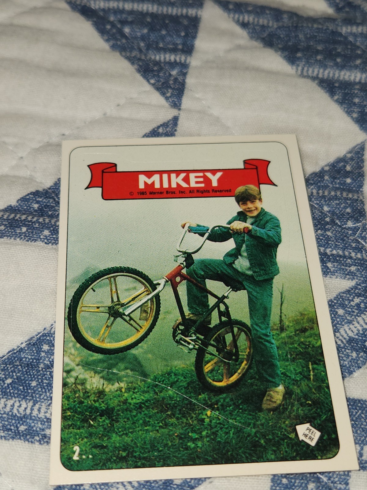Sean Astin Signed 1985 Topps Mikey Goonies Movie Sticker Trading Card #2