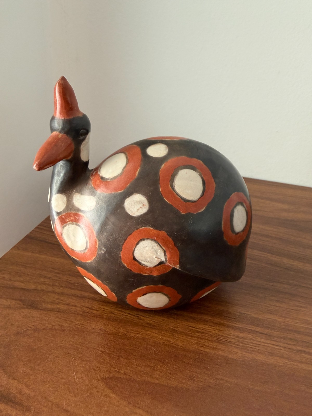 African Hand-Crafted Ceramic Guinea Fowl Figurine African Hand-Crafted Ceramic Guinea Fowl Figurine
