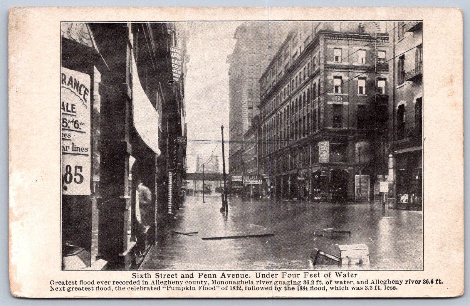 K20/ Pittsburgh Pennsylvania Postcard c1910 Flood Disaster 6th St 252