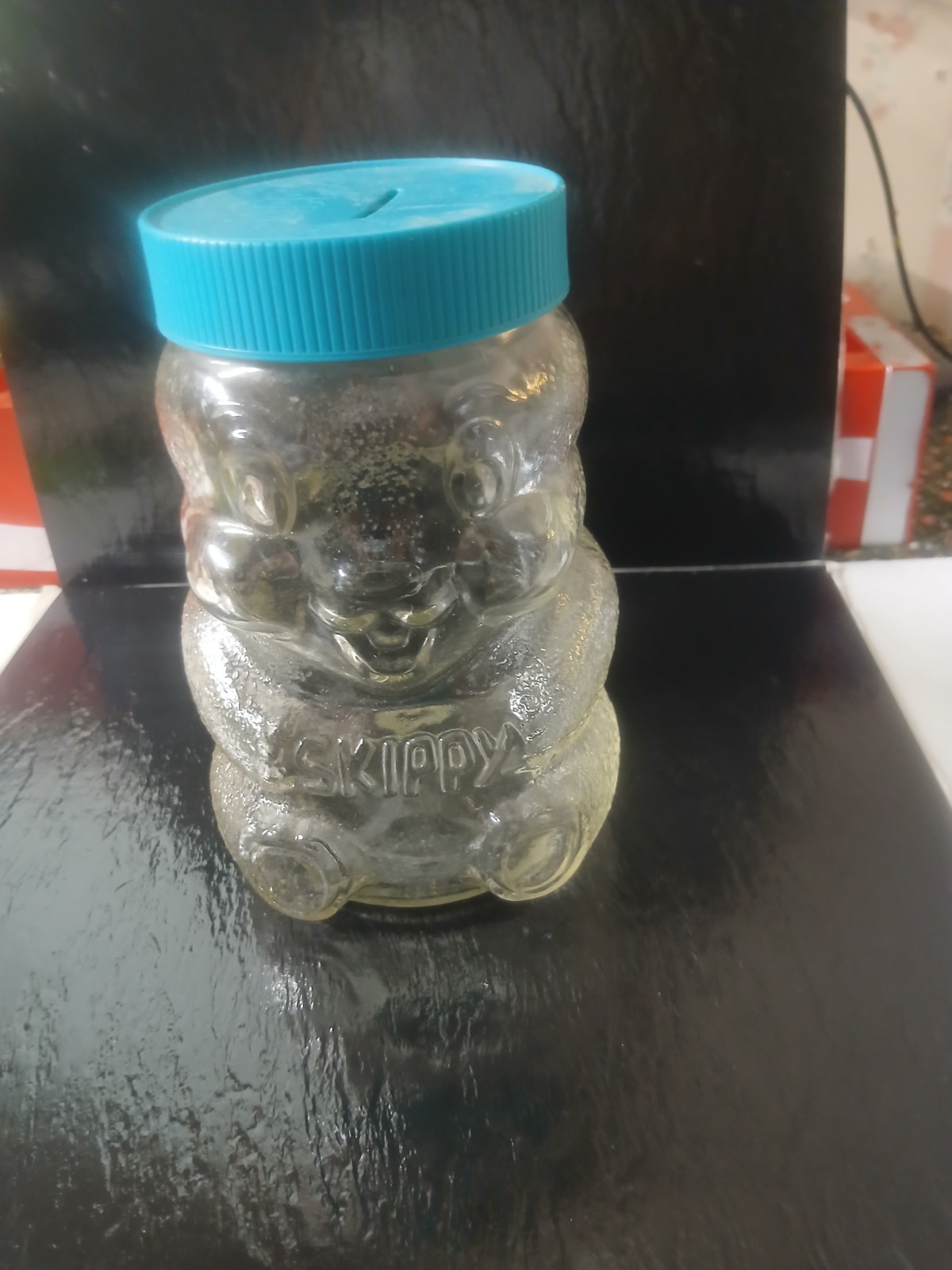 Vintage Skippy Peanut Butter Glass Chipmunk Piggy Bank Special Edition 1990