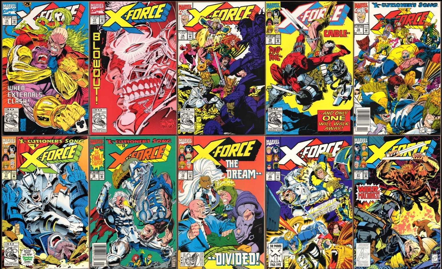 X-FORCE #12-21 (1992) 1ST Print Set ❌ Early CAPULLO Work DEADPOOL VFNM