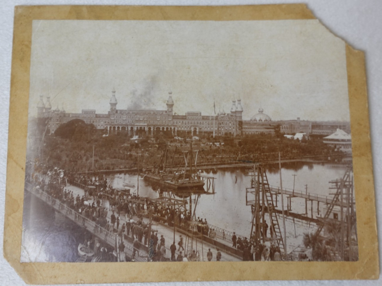 Tampa Bay Hotel Lafayette Street Bridge Conley & Co Antique Boudoir Card Photo