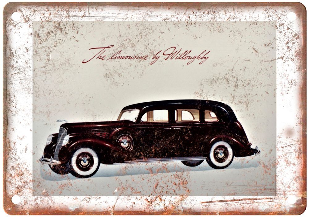 Vintage 1938-39 Lincoln Limousine by Willoughby Ad Retro Look Metal Sign A4065