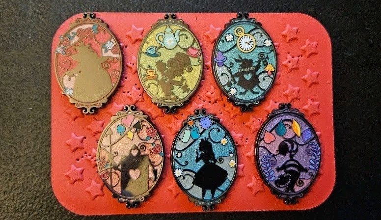 Loungefly Disney Pin Set Alice in Wonderland Silhouette Full 6 Pin Set