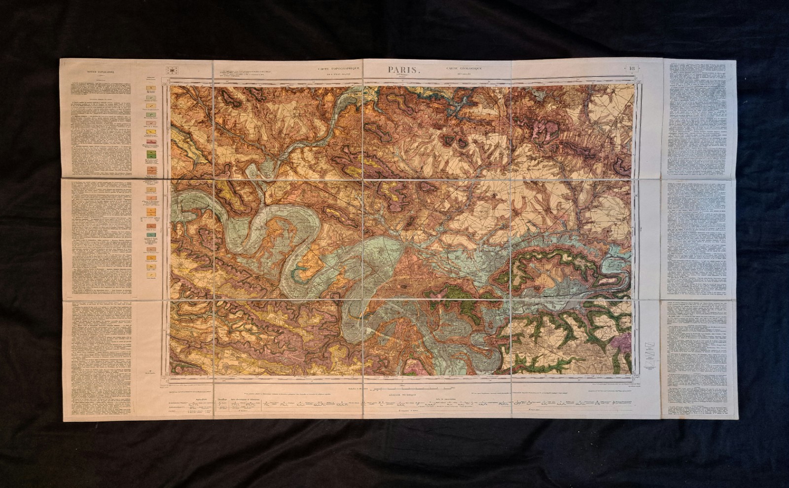 Topographic and Geological Map of the General Staff 1953 - PARIS