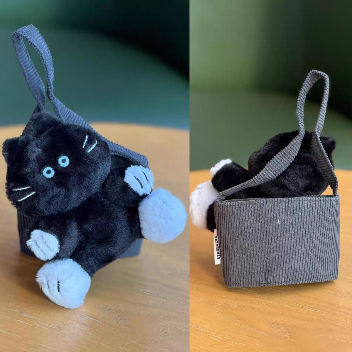 2026 NEW Starbucks Halloween The Cat Band Black Cat Plush ​Portable Cup Cover