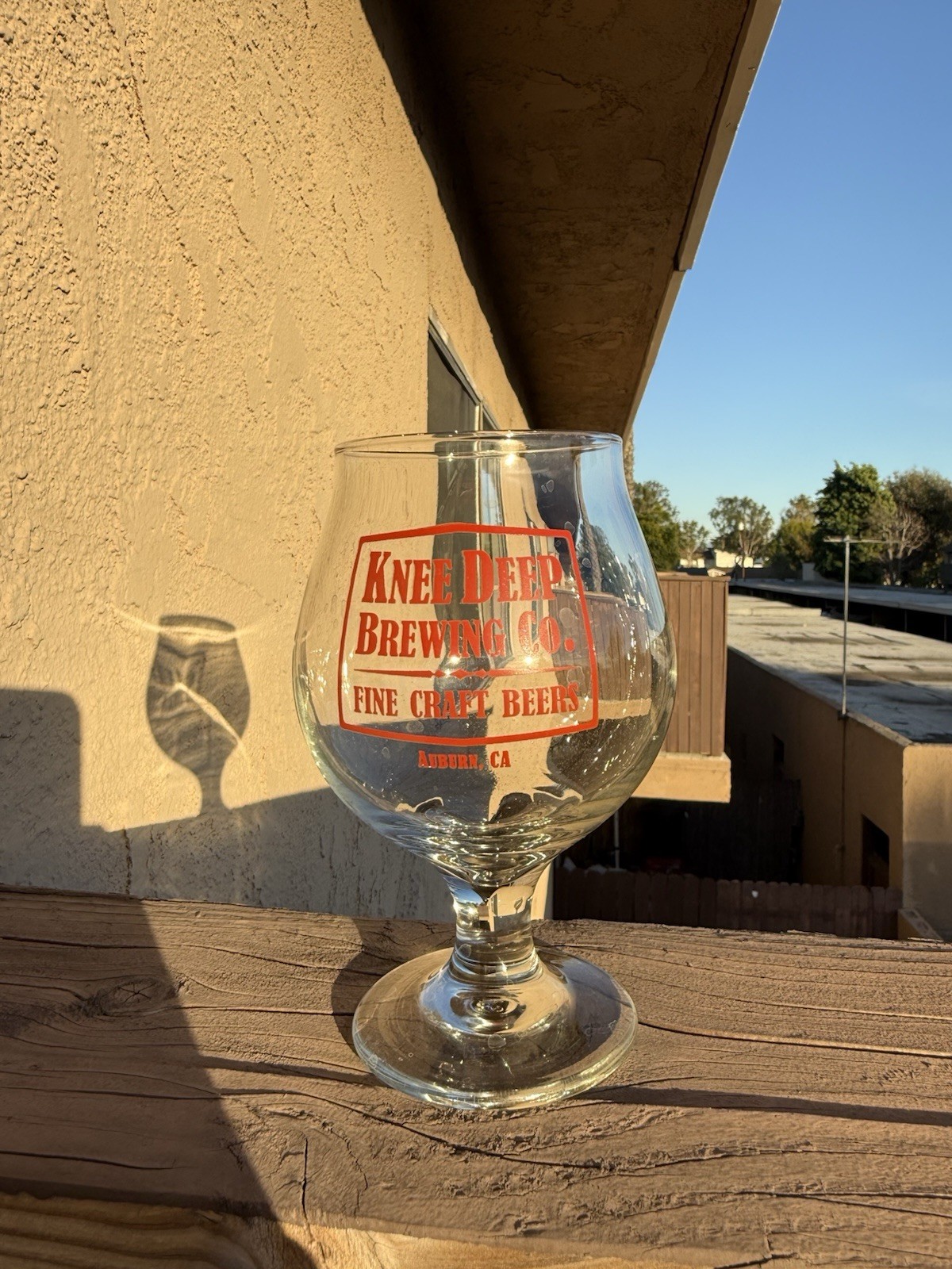 Knee Deep Brewing Co Snifter Beer Glass Auburn CA