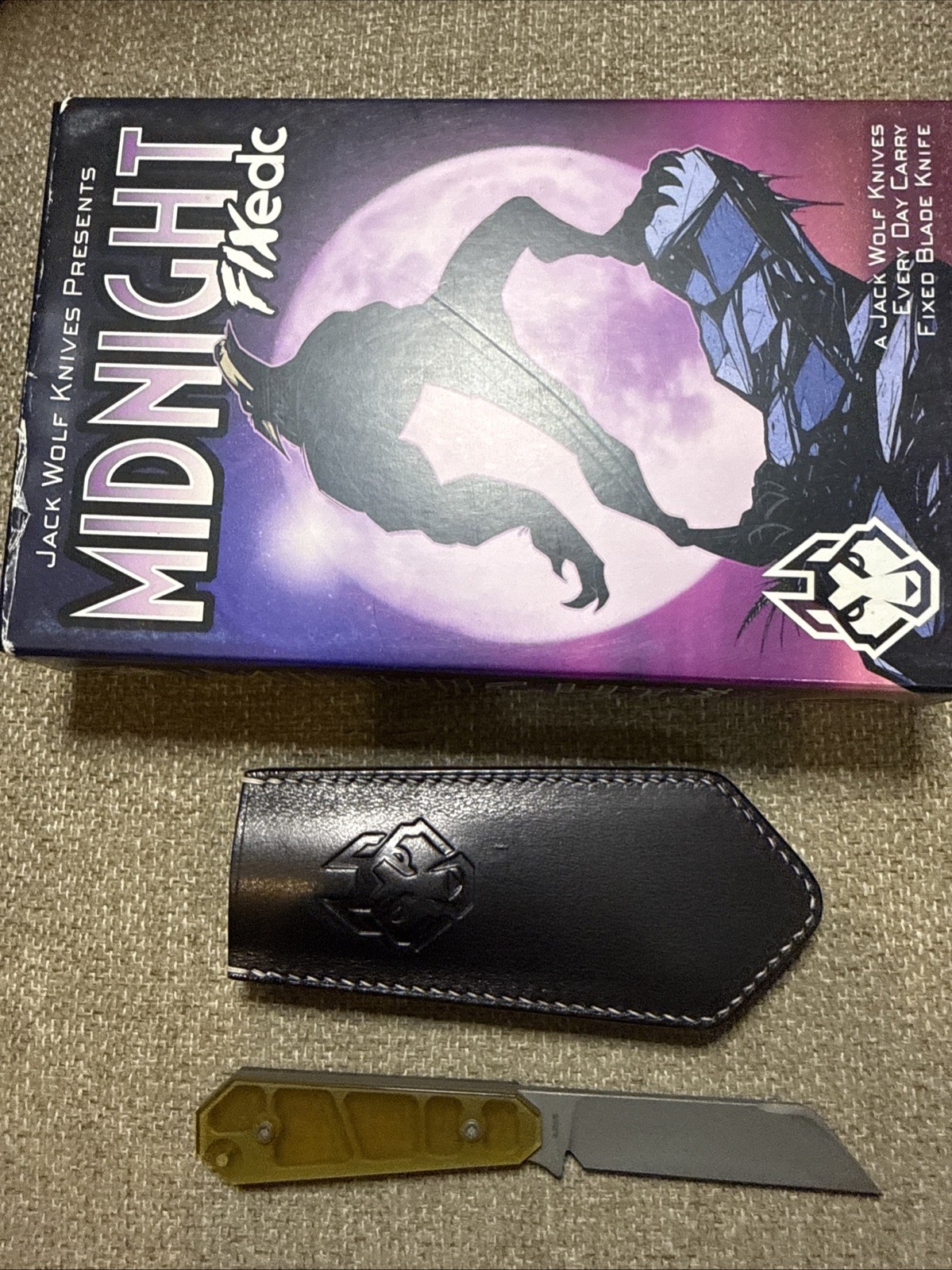 Jack Wolf Knives: Midnight FIXedc - Ultem - CPM-S90V - Blast & Tumbled Jack Wolf Knives: Midnight FIXedc - Ultem - CPM-S90V - Blast & Tumbled