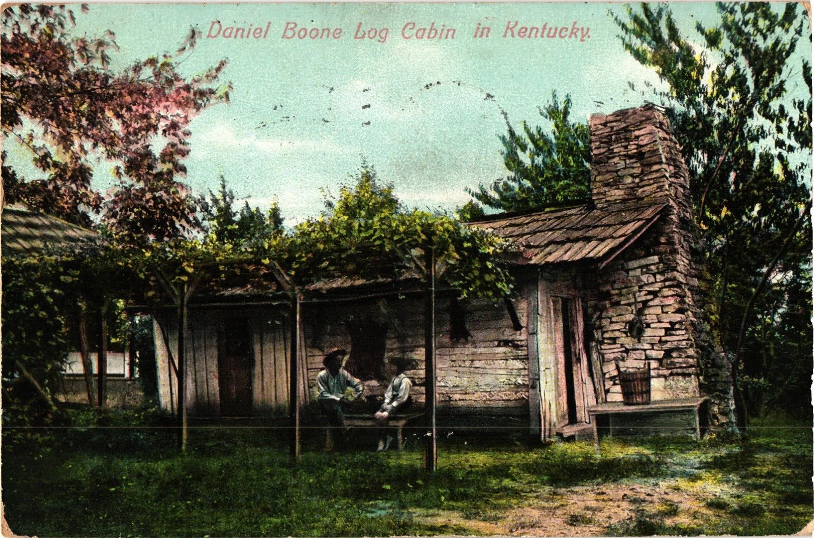 KENTUCKY Carlisle Daniel Boone Log Cabin KY c1908 Postcard