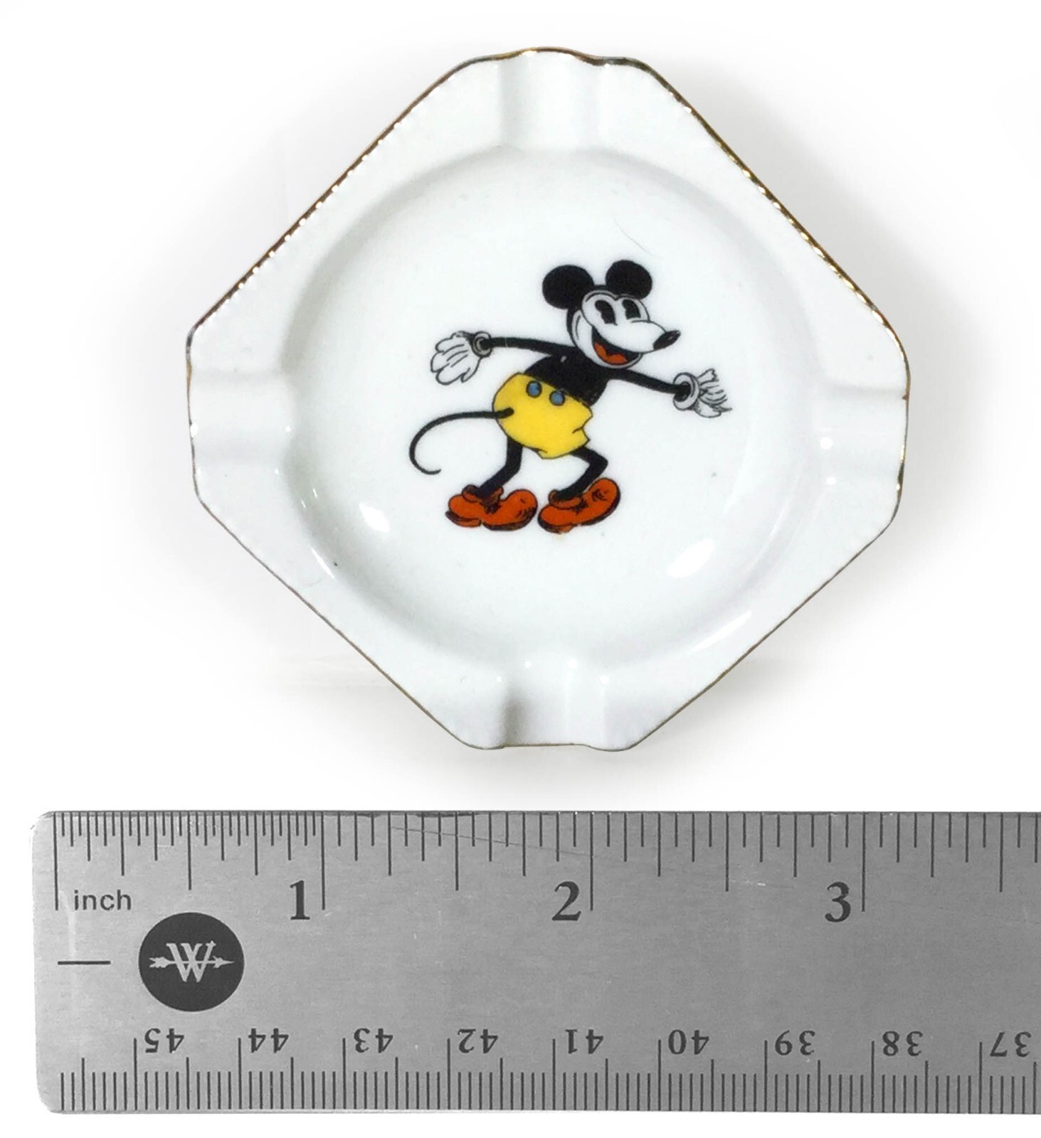Vintage Walt Disney Mickey Mouse Porcelain Ash Tray (Bavaria, Circa 1930s)