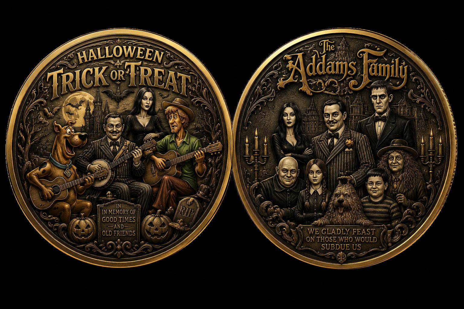 Scooby Doo x The Addams Family Crossover Halloween Commemorative Coin