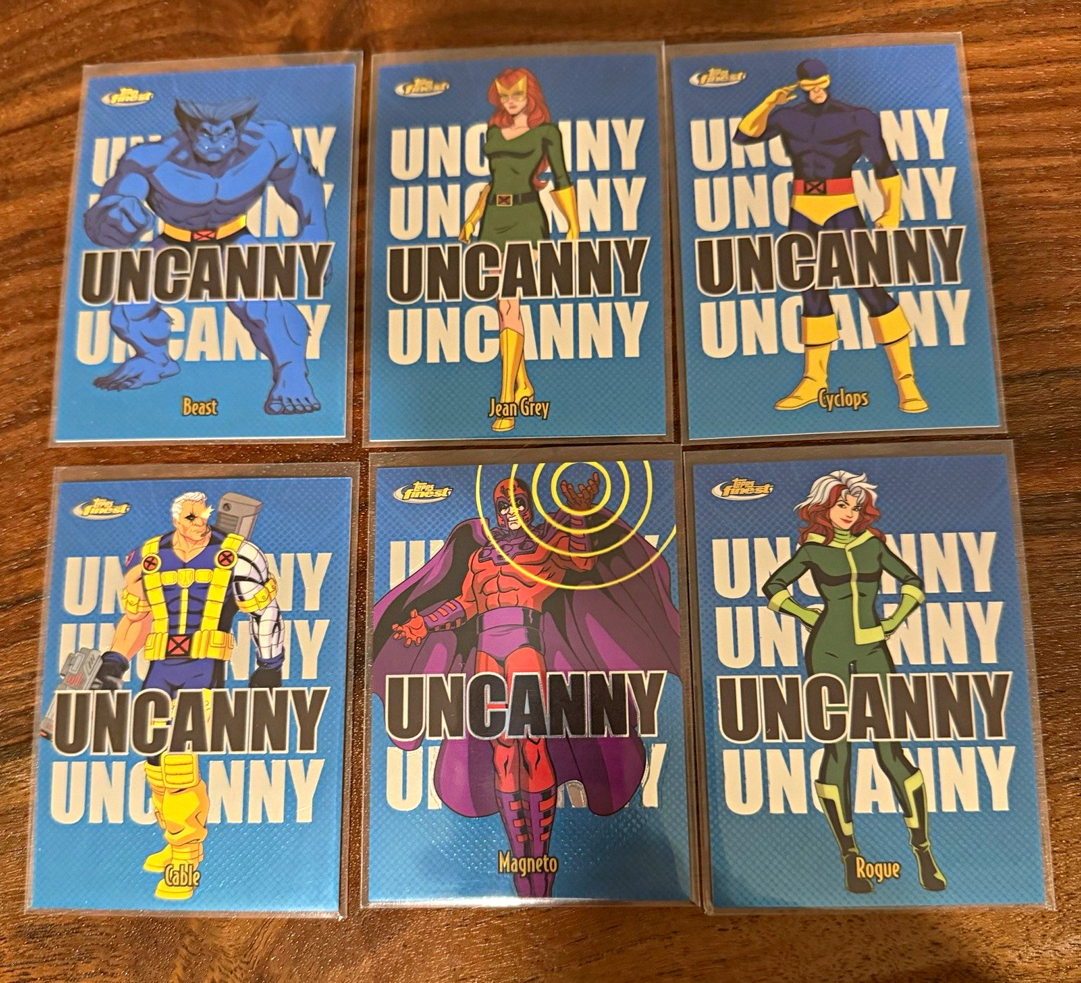 2025 Topps Finest X-Men 97 Uncanny SP 6 Card Lot Rogue Magneto Cyclops Jean