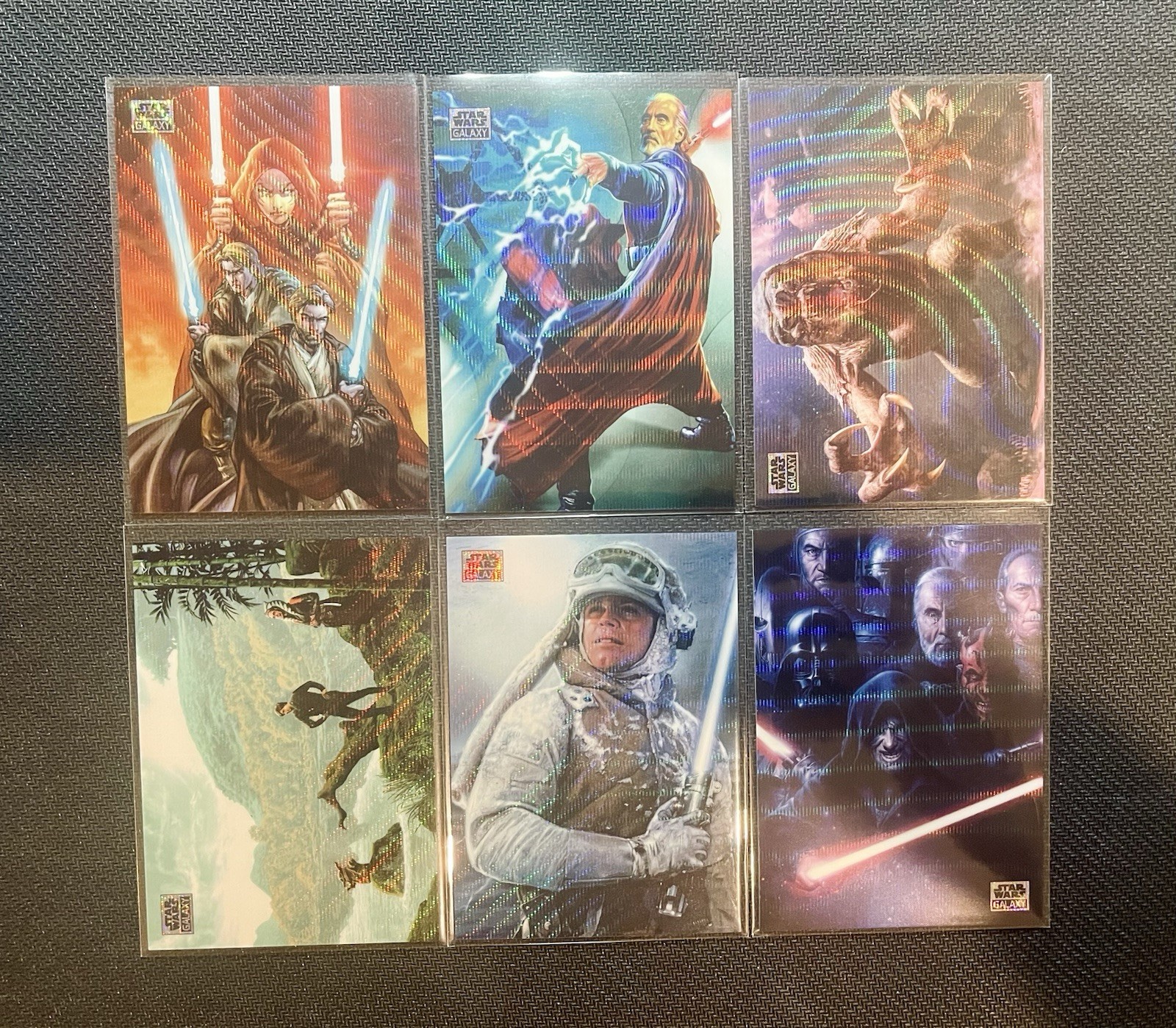 2025 Topps Chrome Star Wars Galaxy Wave Refractor /99 6 Card Lot