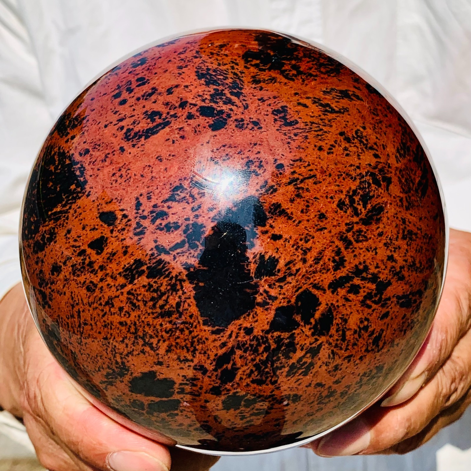 5.85LB Natural Red Obsidian Sphere Crystal Ball Healing Stone Quartz Reiki