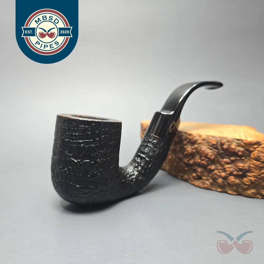 Brebbia Stand Up 2863 Sandblasted Bent Billiard Sitter Estate Briar Pipe