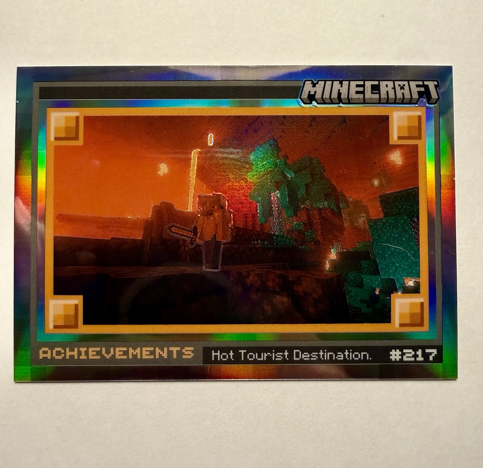 2024 Panini Minecraft Achievements #217 Hot Tourist Destination /149 Optichrome 